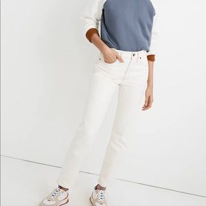 womens MADEWELL TOMBOY STRAIGHT jeans in cloud lining off white jeans size 28